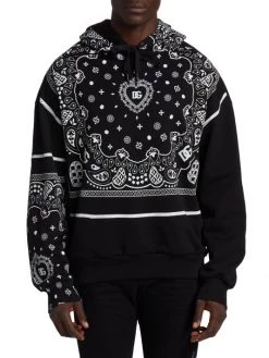 DOLCE&GABBANA Logo Bandana Print Hoodie Sweatshirt For Men -Deals DOLCE&GABBANA Store unnamed file 1633