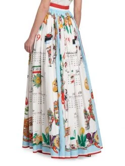 DOLCE&GABBANA Capri Pleated Painterly & Calendar-Print Maxi Skirt -Deals DOLCE&GABBANA Store unnamed file 1673