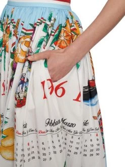 DOLCE&GABBANA Capri Pleated Painterly & Calendar-Print Maxi Skirt -Deals DOLCE&GABBANA Store unnamed file 1674