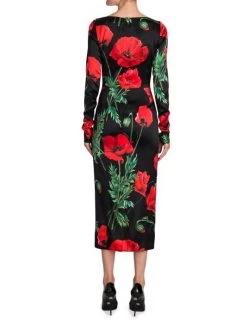 DOLCE&GABBANA Satin Poppy Print Midi Dress 12 DOLCE&GABBANA Satin Poppy Print Midi Dress -Deals DOLCE&GABBANA Store unnamed file 1684