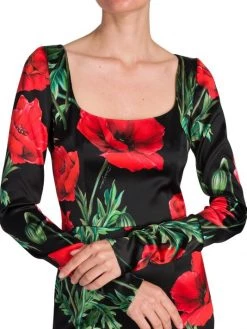 DOLCE&GABBANA Satin Poppy Print Midi Dress 13 DOLCE&GABBANA Satin Poppy Print Midi Dress -Deals DOLCE&GABBANA Store unnamed file 1685