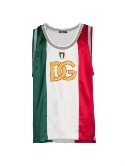 DOLCE&GABBANA Tricolor Satin Logo Jersey For Men