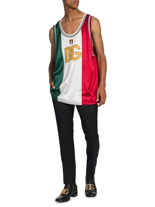 DOLCE&GABBANA Tricolor Satin Logo Jersey For Men 4 DOLCE&GABBANA Tricolor Satin Logo Jersey For Men - Image 2