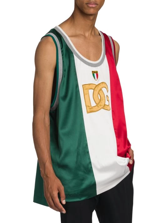 DOLCE&GABBANA Tricolor Satin Logo Jersey For Men 6 DOLCE&GABBANA Tricolor Satin Logo Jersey For Men - Image 4