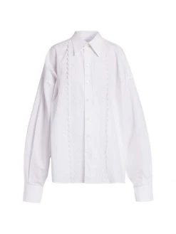 DOLCE&GABBANA Oversized Eyelet-Embellished Shirt