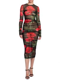 DOLCE&GABBANA Floral Tulle Ruched Midi-Dress 10 DOLCE&GABBANA Floral Tulle Ruched Midi-Dress -Deals DOLCE&GABBANA Store unnamed file 1774