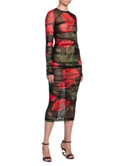 DOLCE&GABBANA Floral Tulle Ruched Midi-Dress 11 DOLCE&GABBANA Floral Tulle Ruched Midi-Dress -Deals DOLCE&GABBANA Store unnamed file 1775