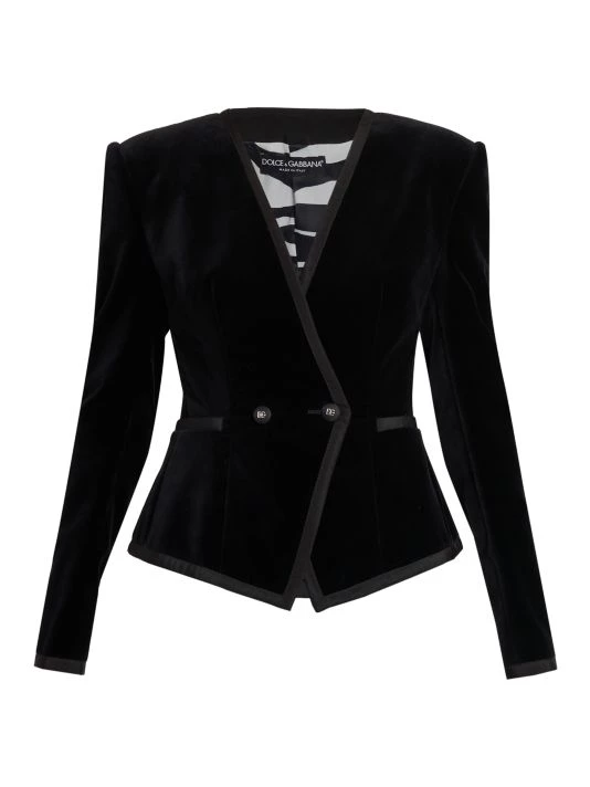 DOLCE&GABBANA Zebra Double-Breasted Velvet Jacket 3 DOLCE&GABBANA Zebra Double-Breasted Velvet Jacket