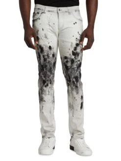DOLCE&GABBANA Dripping Cotton Jeans For Men -Deals DOLCE&GABBANA Store unnamed file 1806