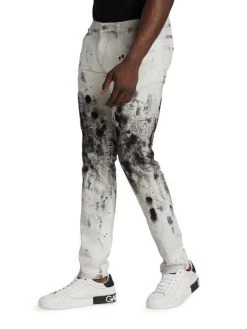 DOLCE&GABBANA Dripping Cotton Jeans For Men -Deals DOLCE&GABBANA Store unnamed file 1807