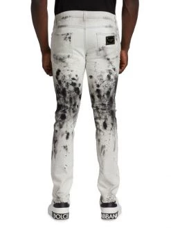 DOLCE&GABBANA Dripping Cotton Jeans For Men -Deals DOLCE&GABBANA Store unnamed file 1808