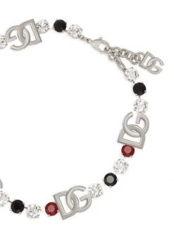 DOLCE&GABBANA Palladium Crystal Embellished Logo Necklace -Deals DOLCE&GABBANA Store unnamed file 1813