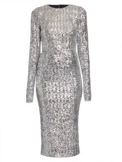 DOLCE&GABBANA Zebra Sequin-Embroidered Midi-Dress