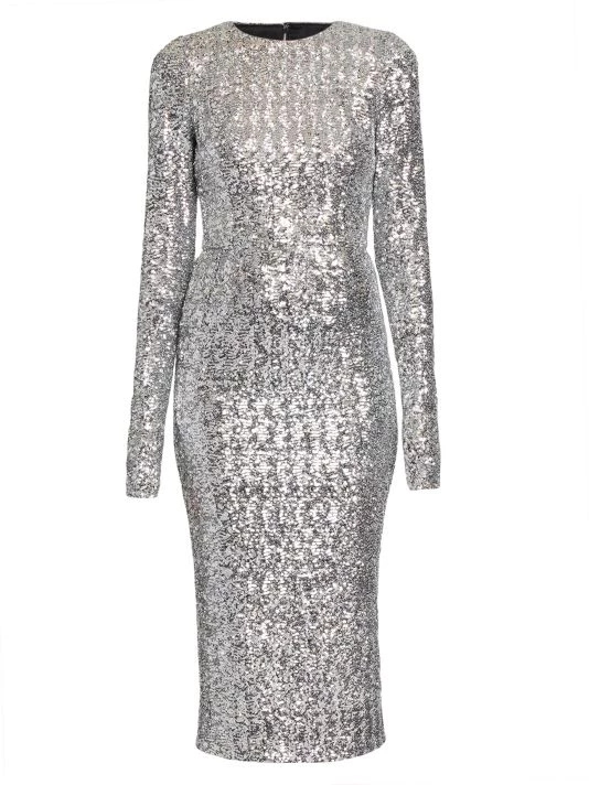 DOLCE&GABBANA Zebra Sequin-Embroidered Midi-Dress 3 DOLCE&GABBANA Zebra Sequin-Embroidered Midi-Dress