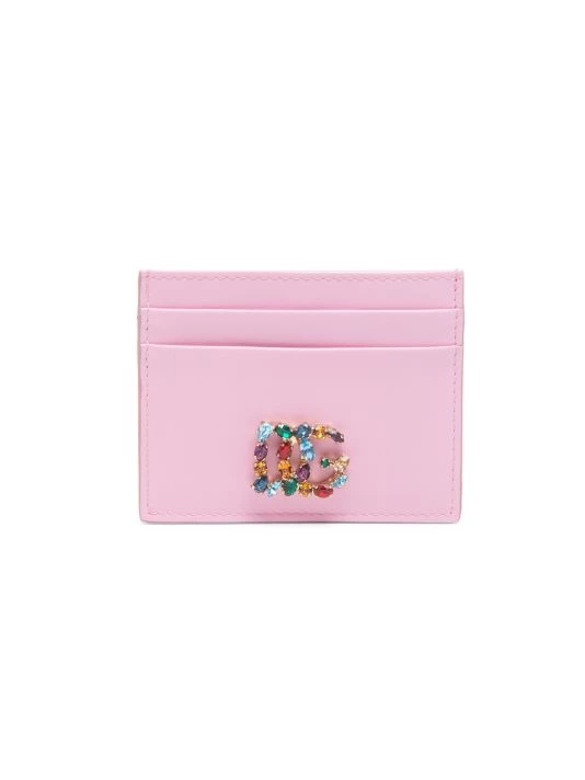 DOLCE&GABBANA Multicolor Stone DG Leather Card Holder Rosa Baby 5 DOLCE&GABBANA Multicolor Stone DG Leather Card Holder Rosa Baby - Image 3