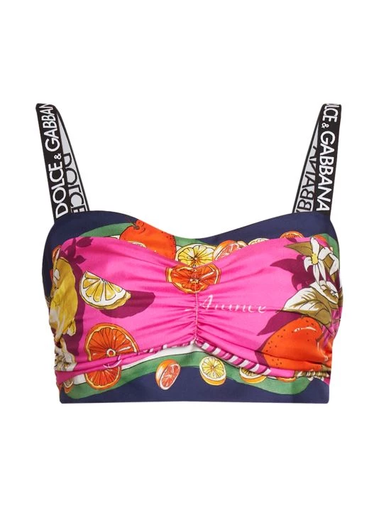 DOLCE&GABBANA Capri Cropped Painterly Silk Top 3 DOLCE&GABBANA Capri Cropped Painterly Silk Top