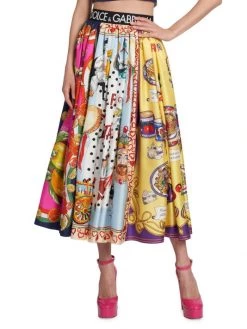 DOLCE&GABBANA Capri Pleated Paneled Midi-Skirt -Deals DOLCE&GABBANA Store unnamed file 1897
