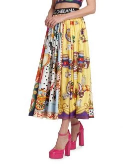 DOLCE&GABBANA Capri Pleated Paneled Midi-Skirt -Deals DOLCE&GABBANA Store unnamed file 1898