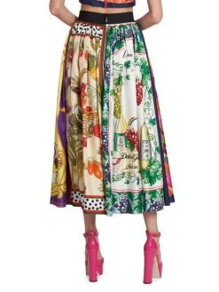 DOLCE&GABBANA Capri Pleated Paneled Midi-Skirt -Deals DOLCE&GABBANA Store unnamed file 1899