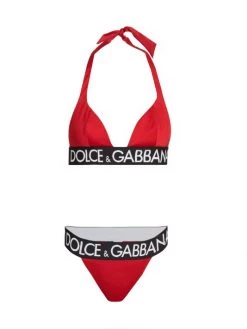 DOLCE&GABBANA Capri Banded Logo Triangle Bikini Set