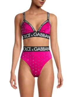 DOLCE&GABBANA Studded Logo Bra -Deals DOLCE&GABBANA Store unnamed file 1953