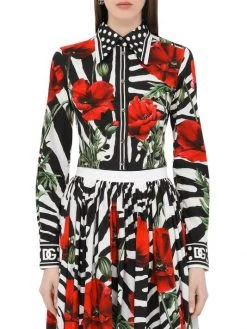 DOLCE&GABBANA Poppy & Zebra-Print Cotton Shirt 10 DOLCE&GABBANA Poppy & Zebra-Print Cotton Shirt -Deals DOLCE&GABBANA Store unnamed file 1958