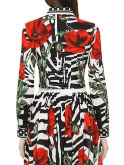 DOLCE&GABBANA Poppy & Zebra-Print Cotton Shirt 12 DOLCE&GABBANA Poppy & Zebra-Print Cotton Shirt -Deals DOLCE&GABBANA Store unnamed file 1960