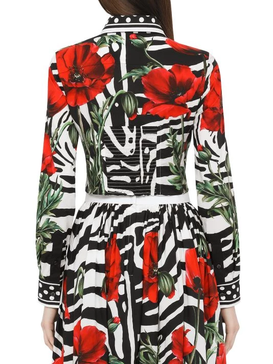 DOLCE&GABBANA Poppy & Zebra-Print Cotton Shirt 7 DOLCE&GABBANA Poppy & Zebra-Print Cotton Shirt - Image 5