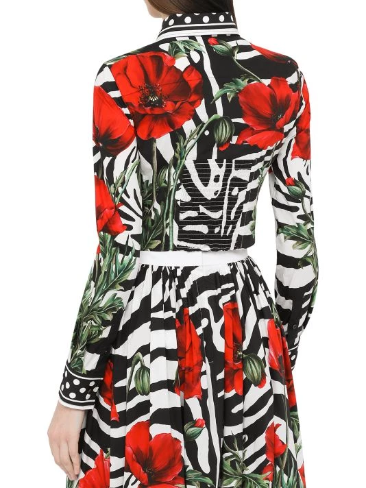 DOLCE&GABBANA Poppy & Zebra-Print Cotton Shirt 8 DOLCE&GABBANA Poppy & Zebra-Print Cotton Shirt - Image 6