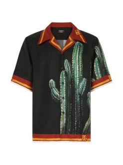 DOLCE&GABBANA Silk Twill Bowling Shirt For Men