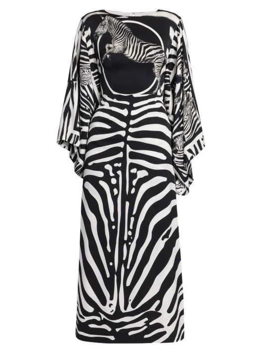 DOLCE&GABBANA Zebra Charmeuse Zebra-Print Maxi Dress 3 DOLCE&GABBANA Zebra Charmeuse Zebra-Print Maxi Dress