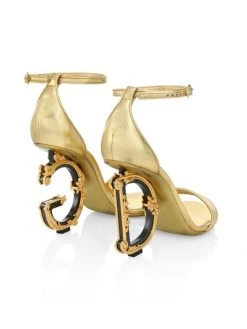 DOLCE&GABBANA Sculpted-Heel Metallic Leather Sandals -Deals DOLCE&GABBANA Store unnamed file 20