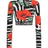 DOLCE&GABBANA Poppy & Zebra-Print Crop Top -Deals DOLCE&GABBANA Store unnamed file 2014