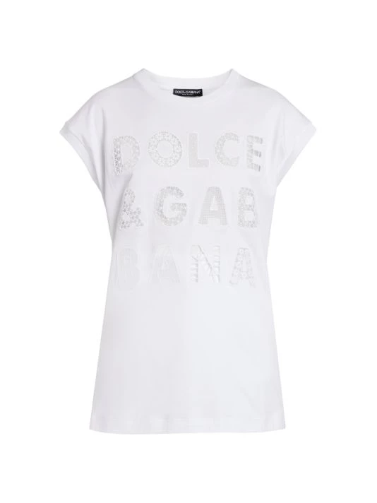 DOLCE&GABBANA Openwork Logo T-Shirt 3 DOLCE&GABBANA Openwork Logo T-Shirt
