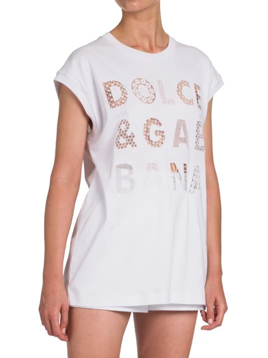 DOLCE&GABBANA Openwork Logo T-Shirt 6 DOLCE&GABBANA Openwork Logo T-Shirt - Image 4