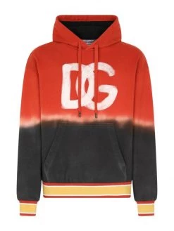 DOLCE&GABBANA Tie-Dye Jersey Logo Hoodie For Men
