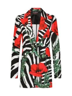 DOLCE&GABBANA Zebra & Floral-Print Blazer