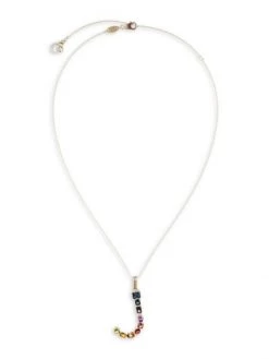DOLCE&GABBANA Rainbow Alphabet 18K Gold & Gemstone Initial J Pendant Necklace