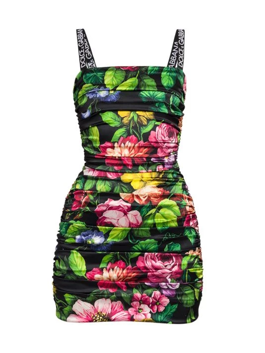 DOLCE&GABBANA Floral Satin Mini Dress 3 DOLCE&GABBANA Floral Satin Mini Dress