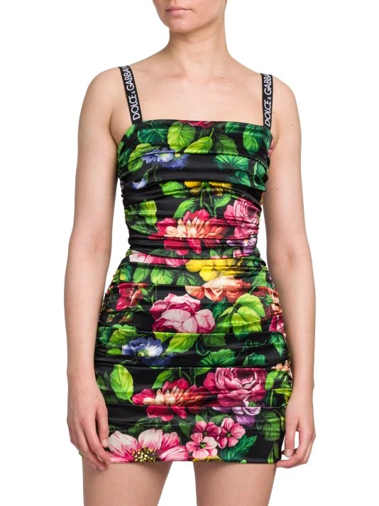 DOLCE&GABBANA Floral Satin Mini Dress 5 DOLCE&GABBANA Floral Satin Mini Dress - Image 3