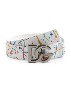DOLCE&GABBANA Paint-Splatter Leather Logo Belt For Men Black -Deals DOLCE&GABBANA Store unnamed file 2091
