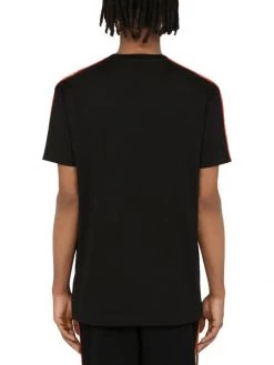 DOLCE&GABBANA Painted Logo Stripe-Trim Tee For Men -Deals DOLCE&GABBANA Store unnamed file 2101