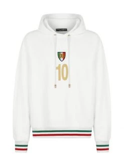 DOLCE&GABBANA Stripe-Trim Cotton Hoodie For Men