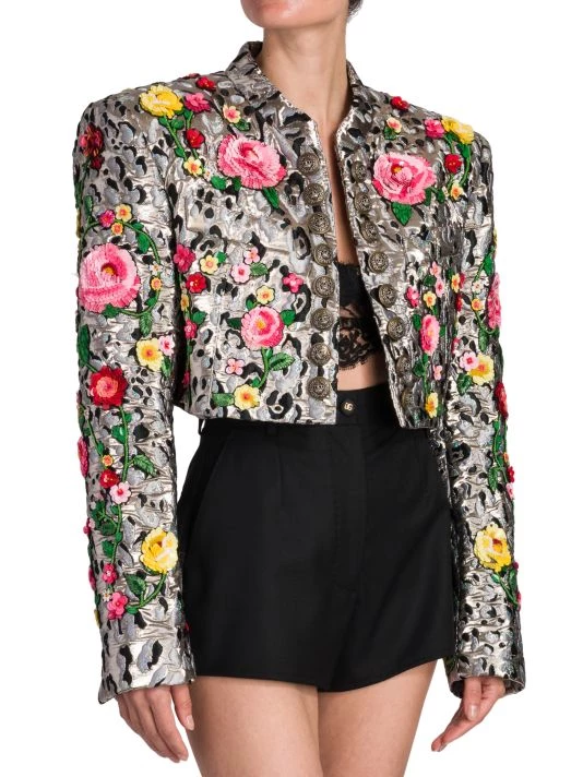 DOLCE&GABBANA Sequined Jacquard Crop Jacket 6 DOLCE&GABBANA Sequined Jacquard Crop Jacket - Image 4