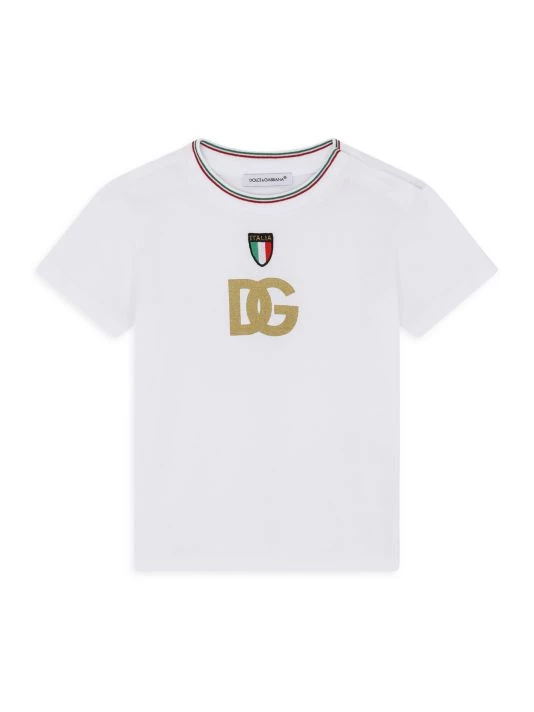 DOLCE&GABBANA Baby's Cotton Logo T-Shirt For Kids 3 DOLCE&GABBANA Baby's Cotton Logo T-Shirt For Kids