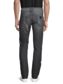 DOLCE&GABBANA Logo Ripped Stretch Slim Jeans For Men -Deals DOLCE&GABBANA Store unnamed file 2176