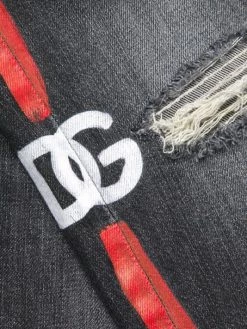 DOLCE&GABBANA Logo Ripped Stretch Slim Jeans For Men -Deals DOLCE&GABBANA Store unnamed file 2177