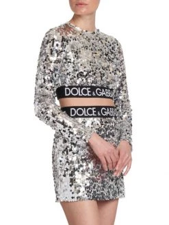 DOLCE&GABBANA Zebra Cropped Sequin-Embroidered Top -Deals DOLCE&GABBANA Store unnamed file 2181
