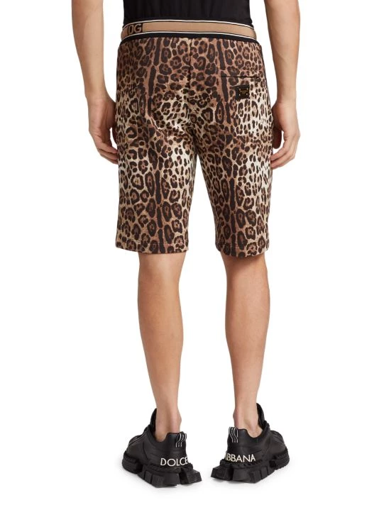 DOLCE&GABBANA Leopard-Print Cotton Jogger Shorts For Men 7 DOLCE&GABBANA Leopard-Print Cotton Jogger Shorts For Men - Image 5