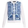 DOLCE&GABBANA Printed Silk Cardigan. 18 Gauge.
